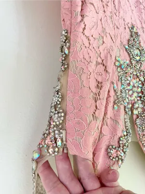 Alyce Paris Lace Beaded Sleeveless Mermaid Formal Gown Dress in Pink size 6 thumbnail 4