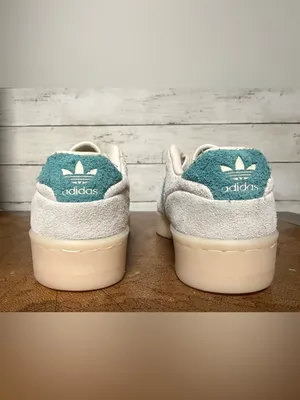 Adidas RIVALRY LUX LOW sneakers off white/teal color size M6/W7. (No Box) thumbnail 5