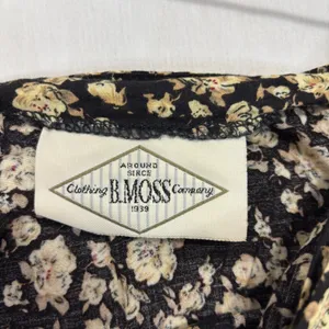 B. Moss Maxi Skirt Brown Floral Button Front Vtg 90s Rayon USA Cottage Juniors 3 thumbnail 6