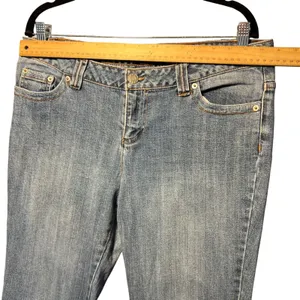 Y2K SO Wear It Declare It Bootcut Jeans‎ Blue Medium Wash Flap Pocket Size 15 thumbnail 2