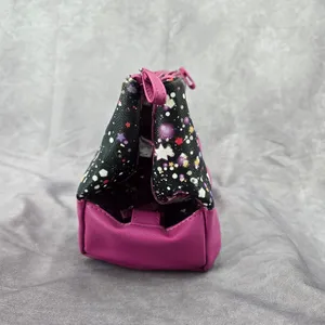 Tahari Purple Star Double Zipper Toiletries Snap‎ Makeup Cosmetics Bag thumbnail 4