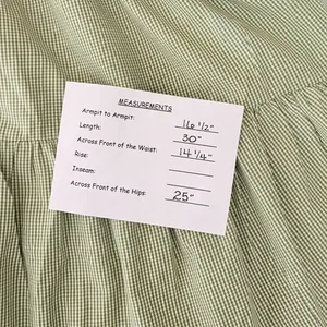 NIA Silvana Green White‎ Gingham Babydoll Dress Tiered Mini Summer Puff Medium thumbnail 12
