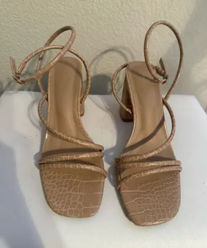 Pretty Little Thing Tan Heels thumbnail 1