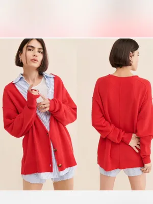 Free People School Boy Cashmere Cardi NWOT thumbnail 2