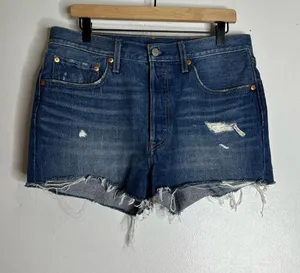 Levi’s 501 Size 31 Cut‎ Off Distressed Jean Shorts CP thumbnail 1