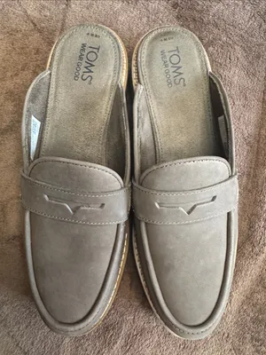 TOMS Cara mule loafers, featuring a slip-on design with a classic penny strap thumbnail 10