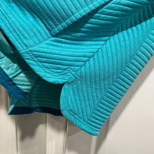 L.L. Bean Size S Aqua Blue Ribbed Airlight Crew Neck Pullover Thermal Top thumbnail 7