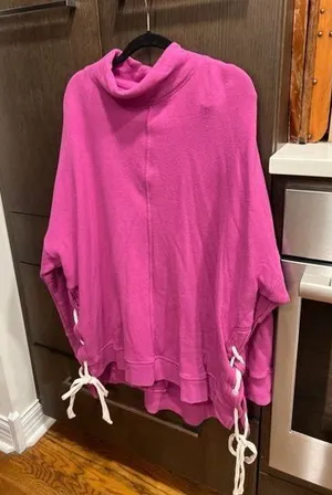 Free people oversized tunic sweatshirt purple small‎ thumbnail 1
