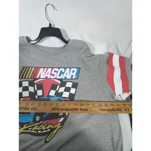 NASCAR Graphic T-Shirt Women XXL Gray Racing Car Striped Sleeve Blockette Core thumbnail 4