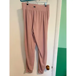 Victoria's Secret Ribbed Jogger Pants Pink Satin Drawstring Lounge Sleepwear M thumbnail 5