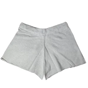 WeWoreWhat‎ Pull On Sweater Shorts L Gray Chunky Knit Drawstring Loungewear thumbnail 2