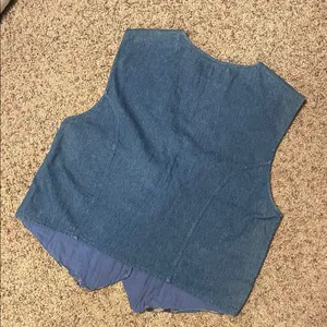 Stylish Blue Denim Vest Size M thumbnail 2