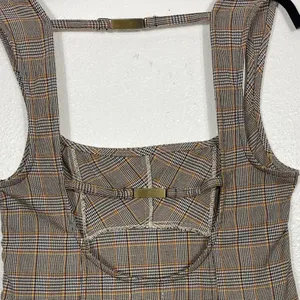BDG Gray Plaid Midi Dress Size L thumbnail 10