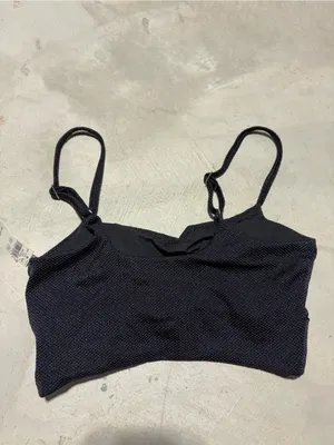 Aerie NWT Black Textured bikini swim top scoop small MSRP$45 thumbnail 5
