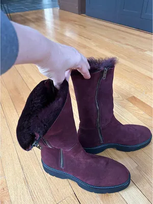 Boemos suede and fur mid calf boots. Size 10 thumbnail 3