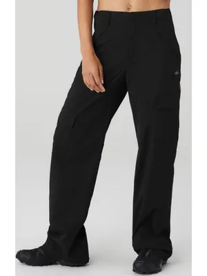 Alo All That Trousers Black High-Rise Waist Waisted Joggers Hiking Outdoor Pants thumbnail 2