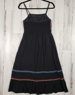 NWT Andree by Unit Black Embroidered Strappy Tassel Dress Women's Size Small thumbnail 5