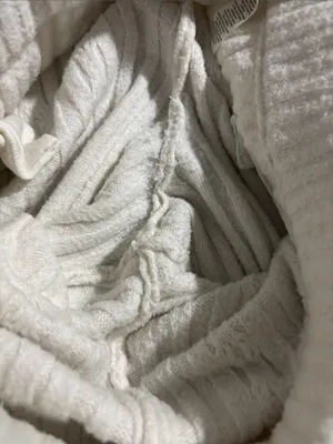 Alo Yoga Winter Bliss Cable Knit Lounge Jogger Pants Cream White Women's Size S thumbnail 7