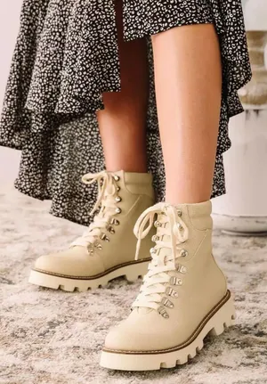 Arlene Combat Boot 6.5 Beige Tan thumbnail 1