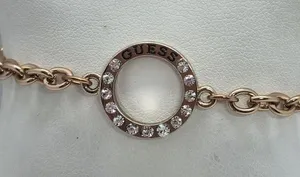 Guess Open Circle Gold & Rhinestone Bracelet thumbnail 2