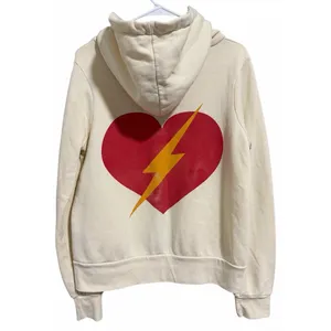 Aviator Nation Bolt Heart Zip Hoodie Vintage White Size‎ Small thumbnail 2