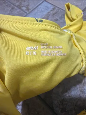 aerie | Yellow Scoop Bikini Top with High waist bikini bottom thumbnail 2