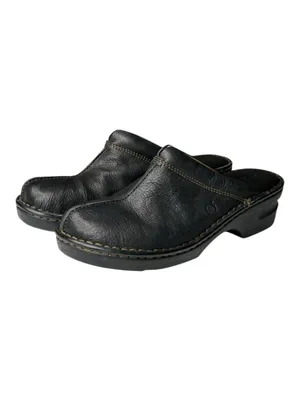 Born ★ Mount II Leather Open Back Comfort Clogs ★ Black Leather ★ 10M ★ Worn 1X thumbnail 10