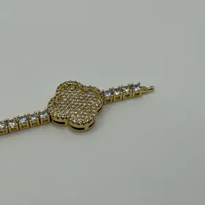 Kay Jewelers Moissanite Clover Tennis Bracelet VVS1 Gold New Insane Quality 8 Inch 3mm thumbnail 5