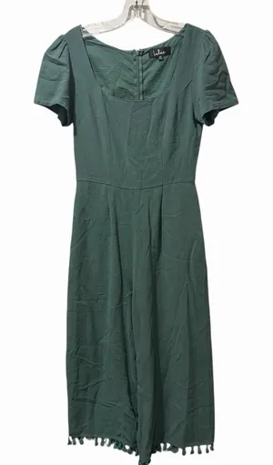 Lulus Wide Leg jumper Midi XS‎ Green Linen & Rayon Short Sleeve Fringe thumbnail 1