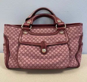 Celine Macadam Canvas and Leather Boogie Handbag in Red - Preowned thumbnail 1