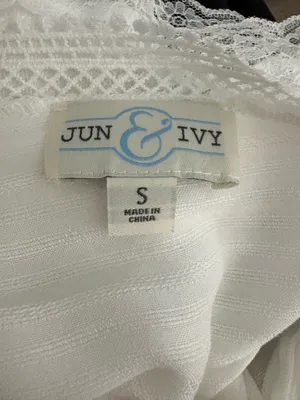 Francesca's White Lacey Dress with Tie Back thumbnail 3