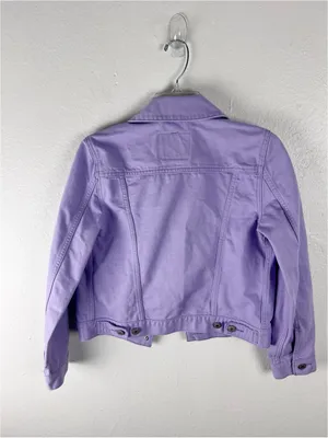 LEVI’S Lavender Denim Front Button Long Sleeves Pockets Trucker Jean Jacket XS thumbnail 2