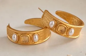 Julie Vos Savory Statement Hoop Ear Gold thumbnail 1