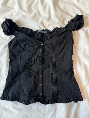 Brandy Melville Black Button Up Going Out Top thumbnail 2