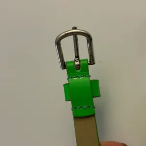 Coldwater Creek Womens XLG Skinny‎ Neon Green Belt Silver Buckle thumbnail 4