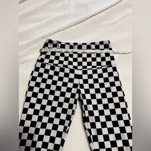 EYE CANDY Black & White Checkered Soft Leggings Gameday Racing Sz S EUC thumbnail 5