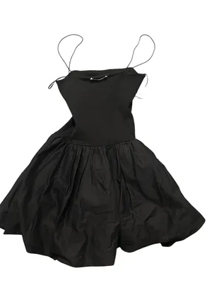 Zara Black Spaghetti Strap Bubble Hem Mini Dress thumbnail 4
