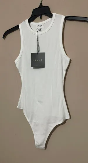 Le lis Extra small thong, bodysuit, NWT, White, ribbed thumbnail 1