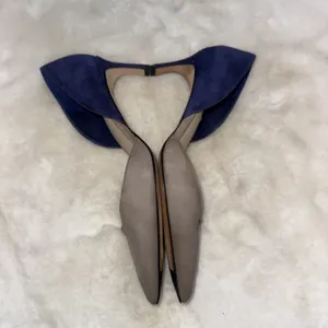 Via Spiga Two-Toned D'Orsay Genuine Leather Blue Taupe Suede Designer Pumps 8.5 thumbnail 8