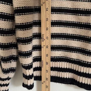 J. CREW Cable-Knit Mock-neck Pullover Sweater Size Small Stripe Jewel Buttons thumbnail 10