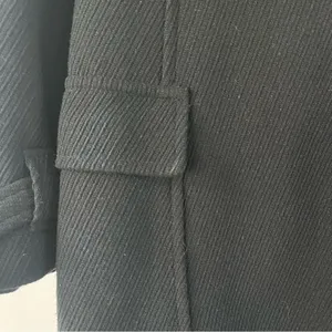 LOFT Ann Taylor Women’s Coat Wool Blend Black Textured Tie Size 4 Mid Length thumbnail 4