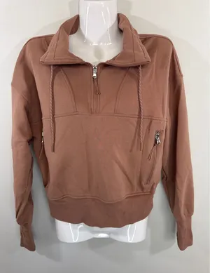 Old Navy Active Dynamic Fleece Quarter Zip Sweatshirt Mauve Brown Women's Medium thumbnail 1