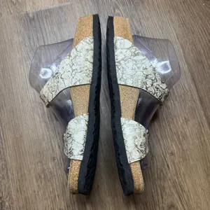 Papillio Women's Sydney Double Strap Sandals Cream Gold Marble Size 42 L11 thumbnail 4