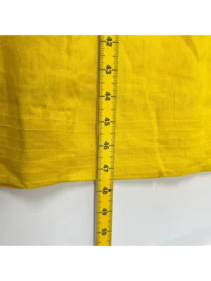 NWOT Farm Rio Linen Puff-Sleeve Cutout Midi Dress Yellow Size S thumbnail 14