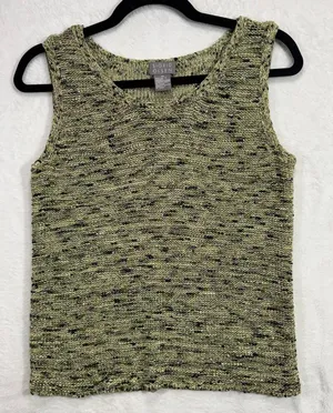 Sigrid Olsen M Knit Tank Top Green Grunge Indie Artsy Boho Alt Minimalist‎ Y2K thumbnail 1