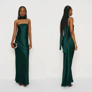 Reformation | NWT Oren 100% Silk Maxi Dress with Scarf in Forest Green | XL thumbnail 5