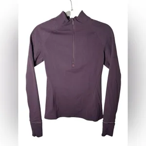 Lululemon Run Toasty‎ Tech Half Zip Pullover Black Cherry Womens 4 thumbnail 4