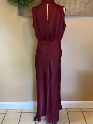 Lulus Classic Elegance Plum Chiffon Sleeveless Mock Neck Maxi Dress – Size M thumbnail 9