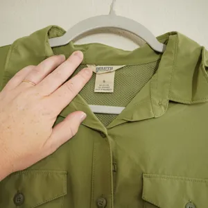 Duluth Trading Co Shirt Dress Womens Small Green Long‎ Sleeve Hiking Outdoors thumbnail 5