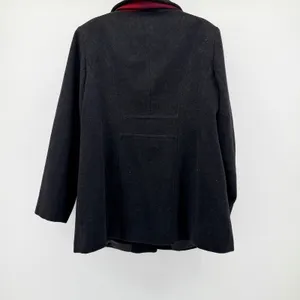 London Fog Womens XL Charcoal Gray Wool Blend Coat with Plaid Scarf 175069 thumbnail 3